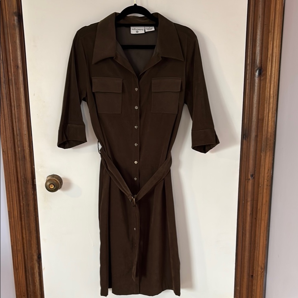 Kathy Ireland Chocolate Brown Midi Dress